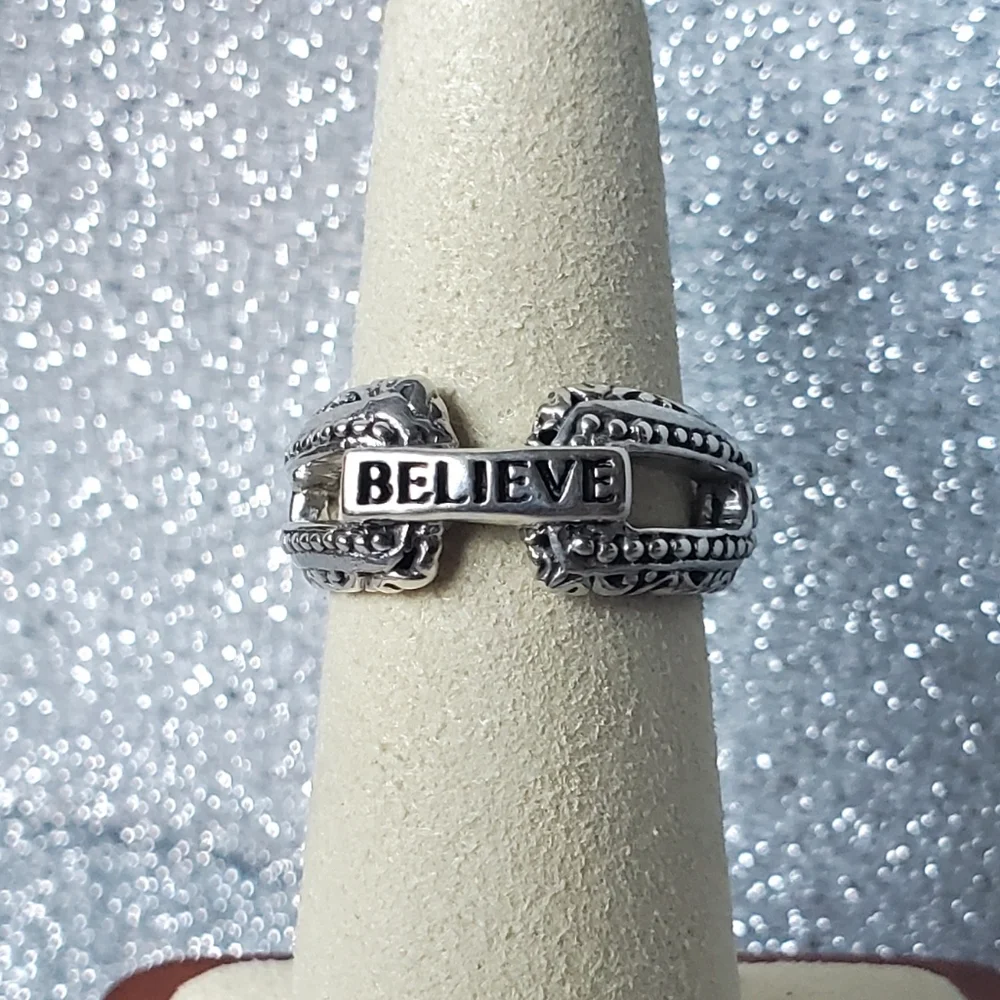925 Sterling Silver Believe Ring‎